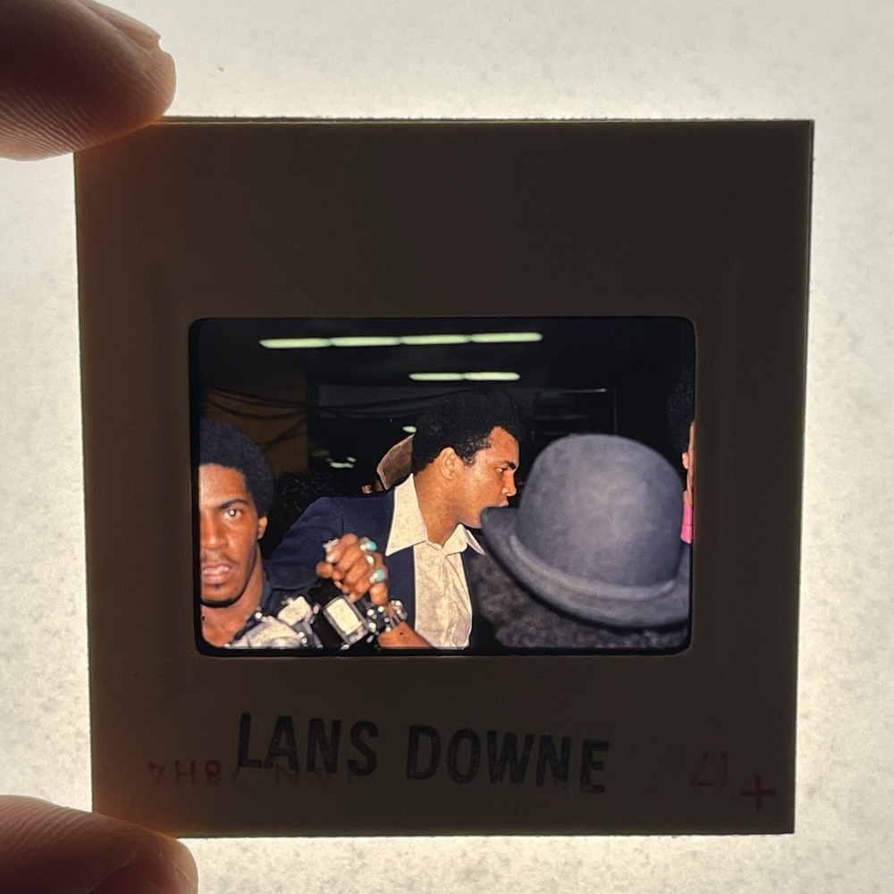 Vintage 80s Muhammad Ali Original Photo Slide Profile Kodak Lans Downe Photo